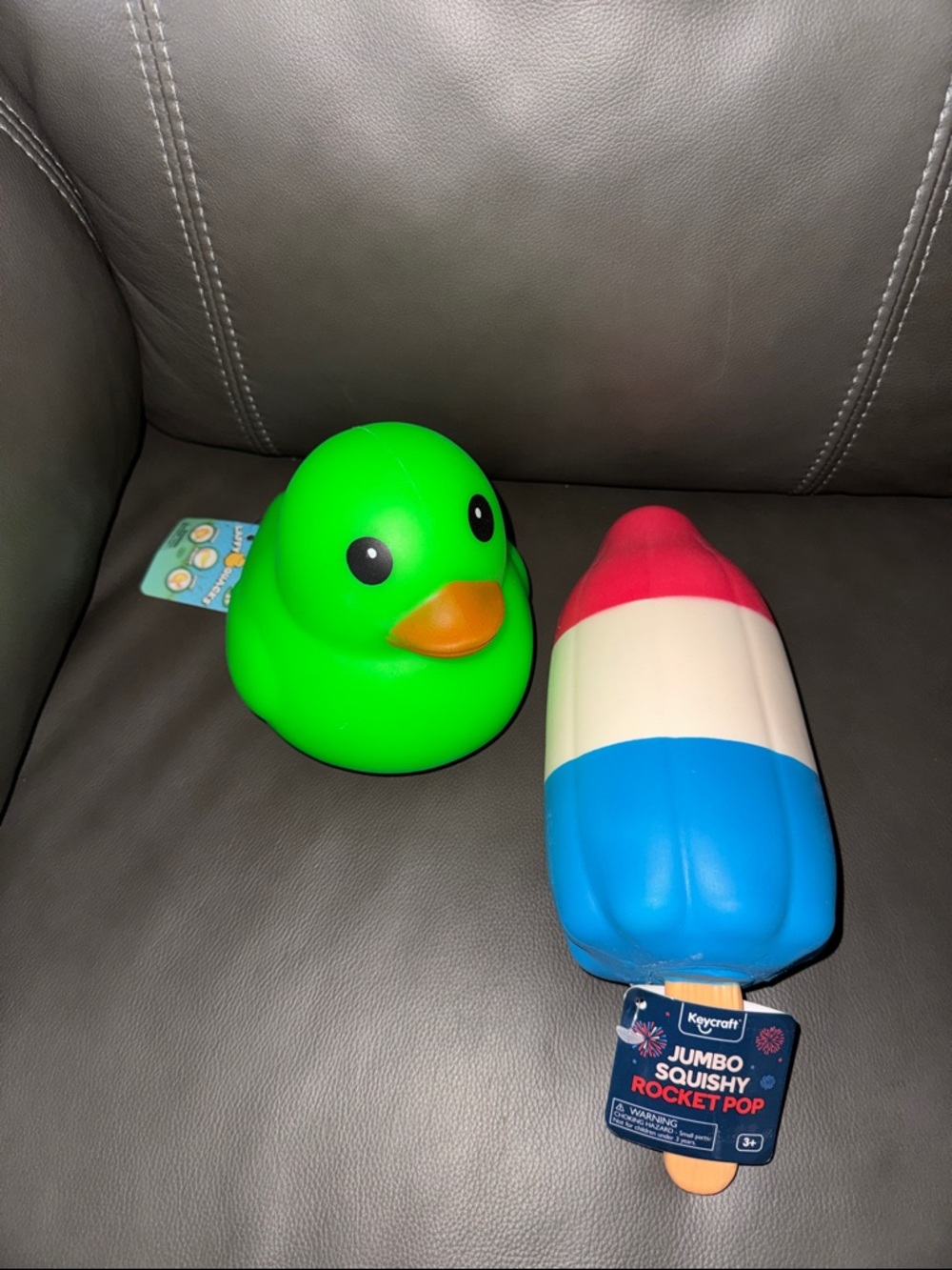 Craft Green Duck & Multicolor Rocket Pop Squishy Toy Set